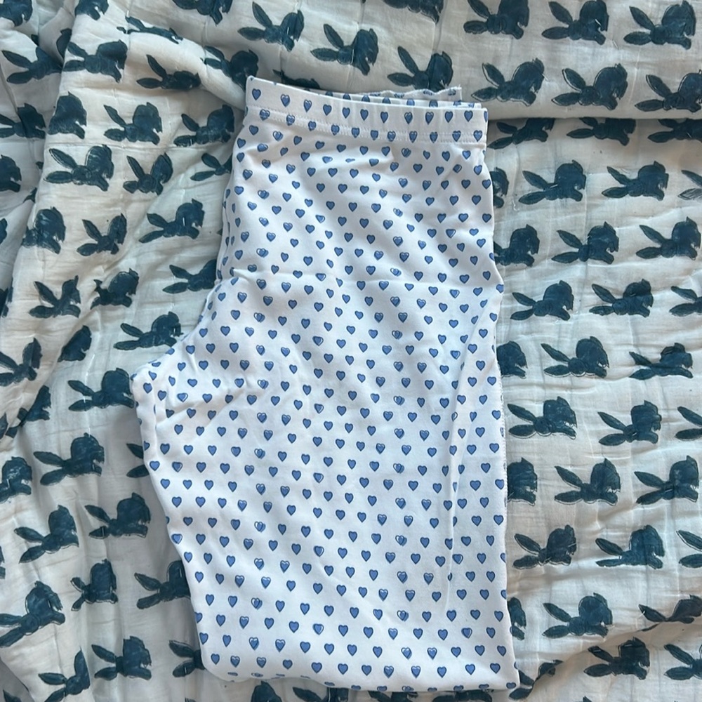 Roller rabbit blue hearts pants size small